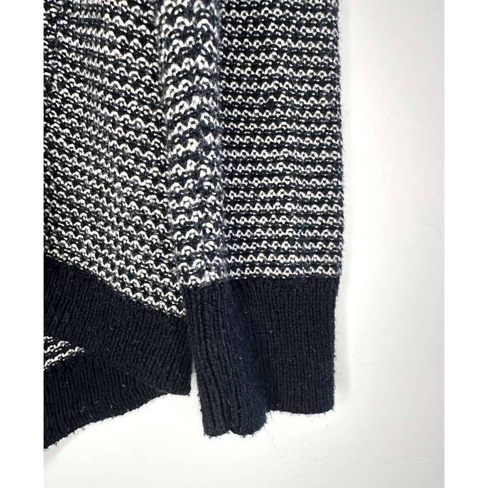 Madewell Size L Women's Pullover Striped Black‎ White Textured Knit Long Sleeve - Picture 8 of 11